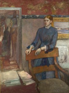 彼女の父の研究におけるエレーヌ・ルーアル 作： Edgar Degas